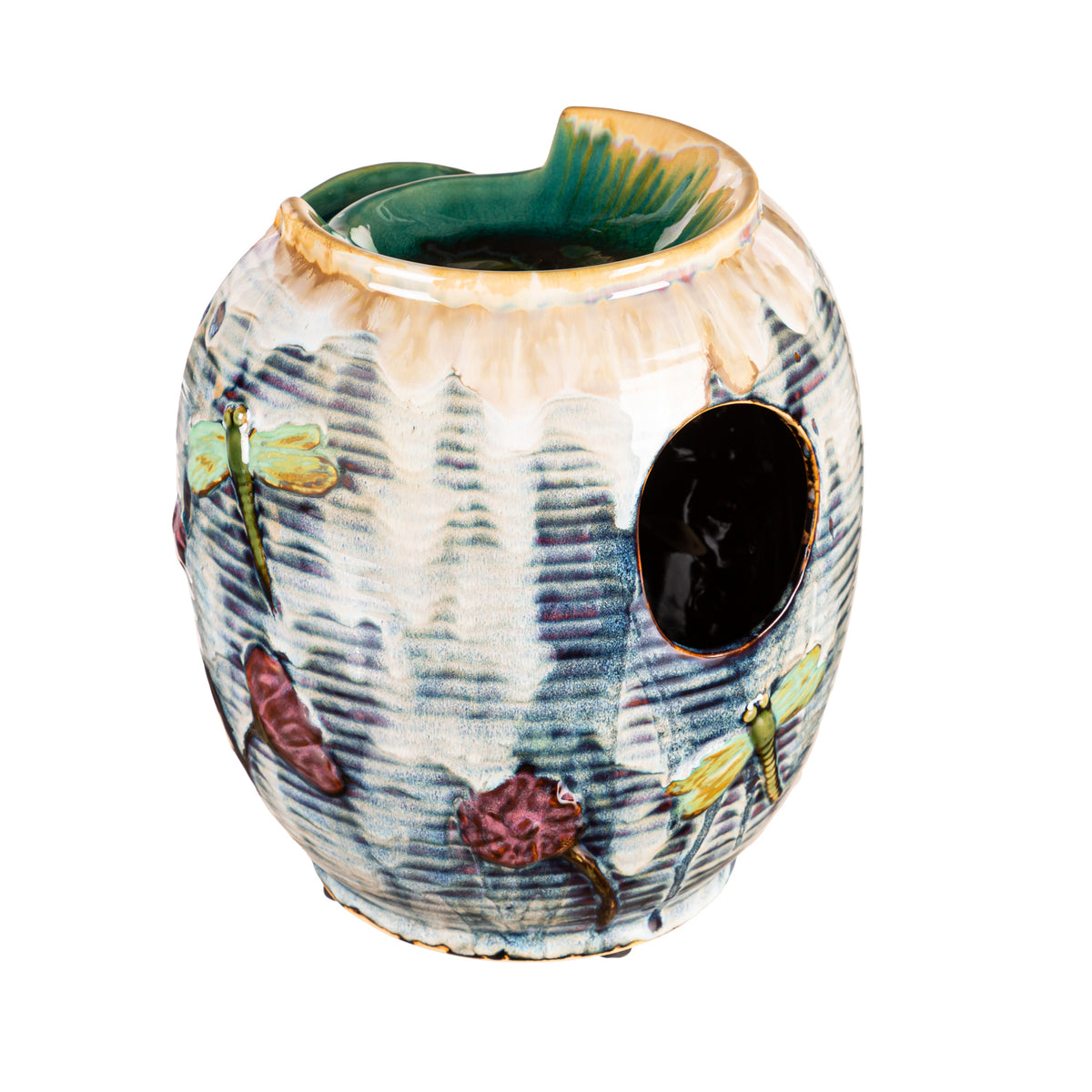 Ceramic Marbled Dragonfly Tabletop Fountain Foxboro Fork in the Road